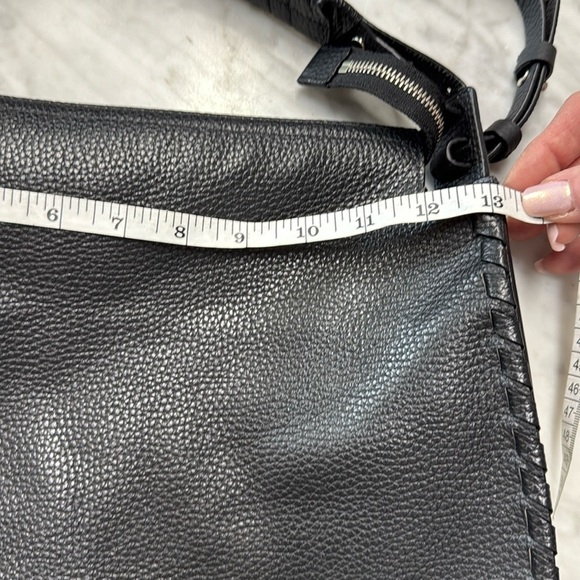 All Saints Black Pebbled Leather Mori Convertible Shoulder Bag /Satchel - Picture 13 of 16